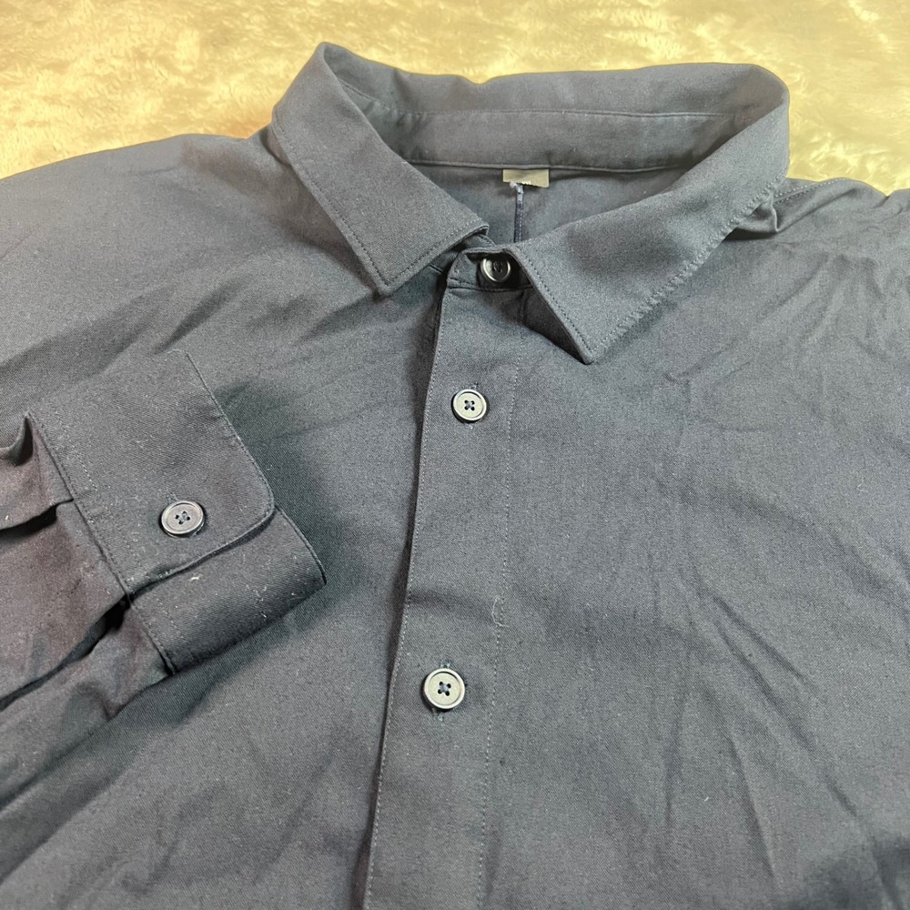 Lululemon Men's XXL Button Down Shirt Navy Blue Long Sleeve Commission
